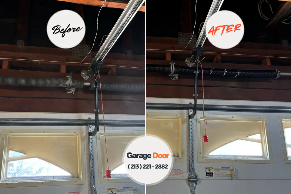 Before and after: garage door repair Benton, LA